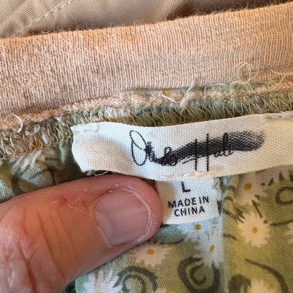 Oli & Hali L Oversized Boho Floral Applique Patchwork Lagenlook Top Artsy Earthy - Picture 5 of 11